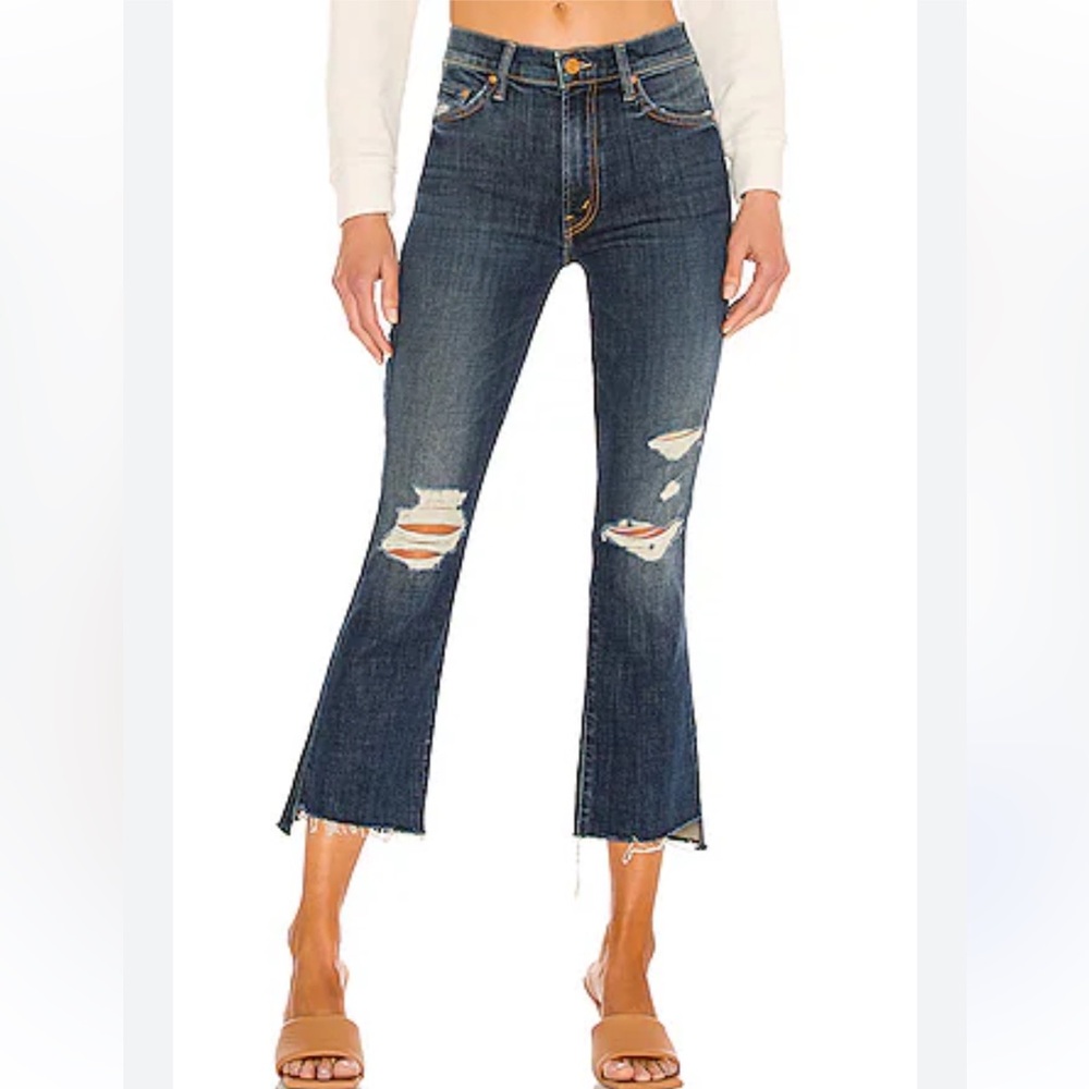 MOTHER The Insider Crop Step Fray in Wicked Wildflower Size 28
